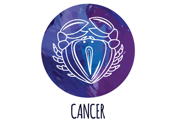 A symbol for Cancer, one of the 12 sun signs