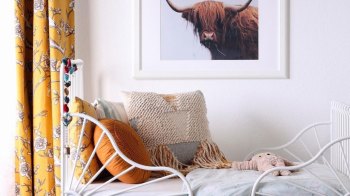 a picture of a yak hanging too low, a common interior design mistake