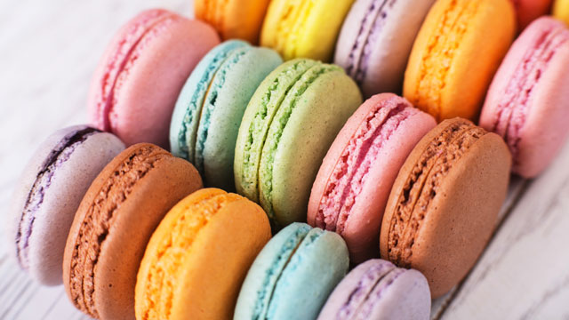 a picture of macarons, which are a great birthday dessert idea