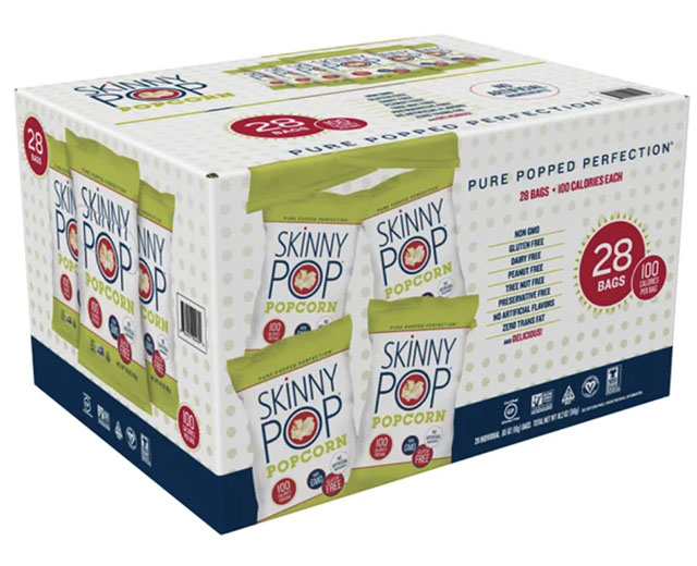 Skinny Pop Popcorn is one of the best packaged Costco snacks for kids