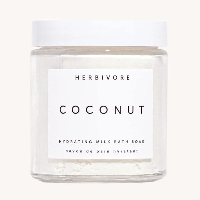jar of coconut herbivore brand bath milk
