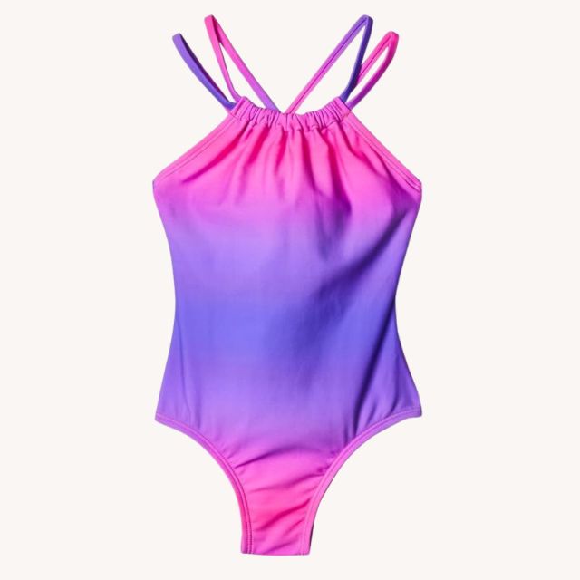 hot pink and purple girls swimsuit