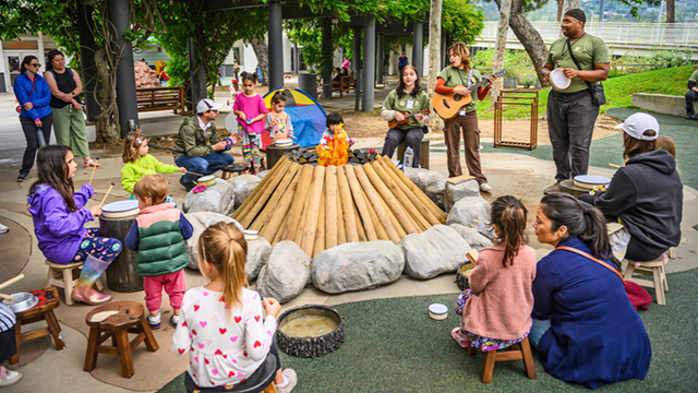 The bonfire singalong at Kidspace Children's Museum