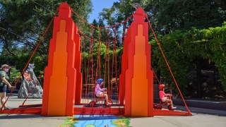 There's a mini "Golden Gate Bridge" at Kidspace Children's Museum's campout this summer