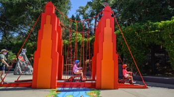 There's a mini "Golden Gate Bridge" at Kidspace Children's Museum's campout this summer