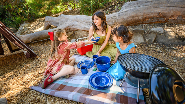 A picnic at the Kidspace Children's Museum Campout