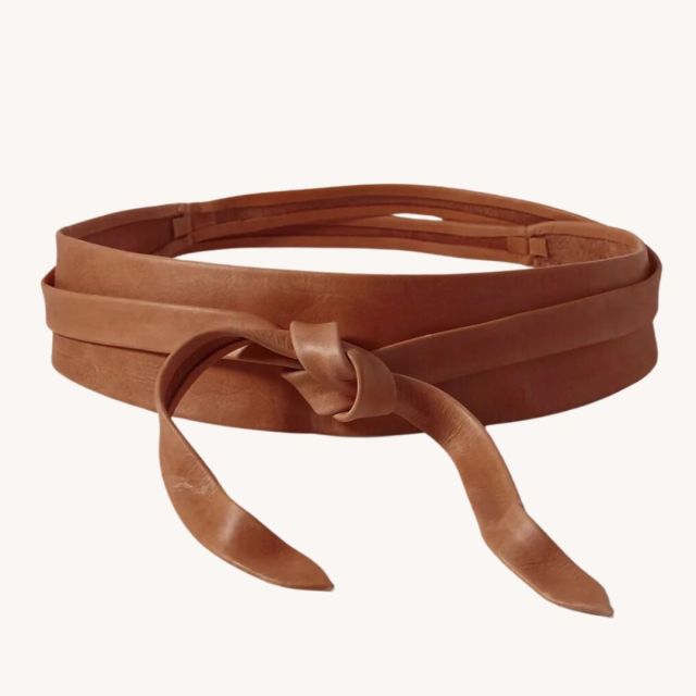 cognac color wrap belt for women