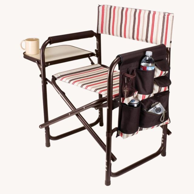 striped portable picnic chair