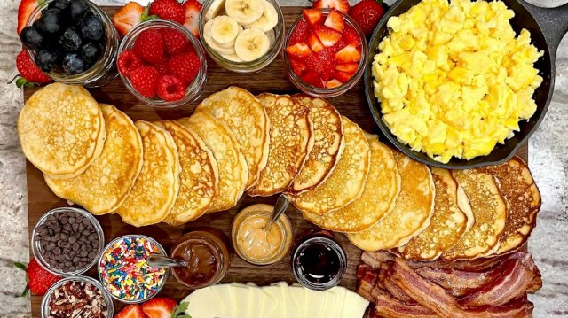 a picture of a breakfast board, one of the best lazy dinner ideas