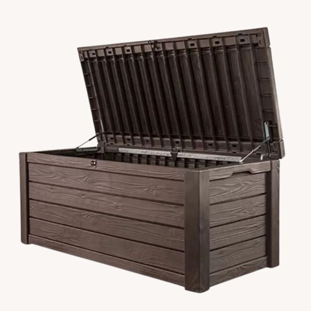 brown outdoor storage chest