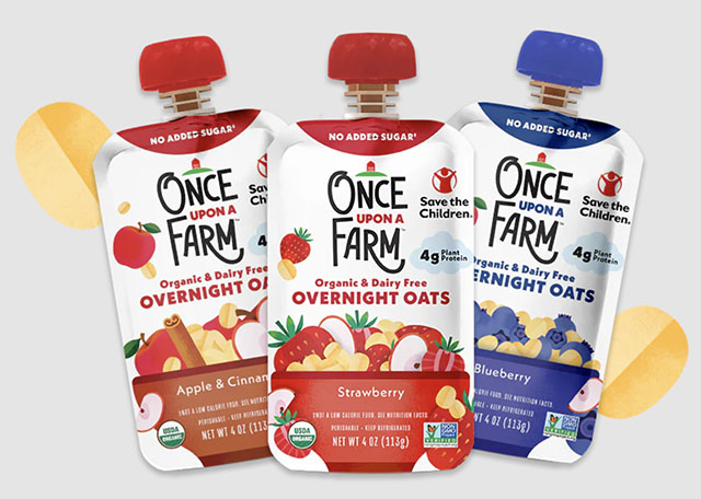 Once Upon a Farm Overnight Oats packets are one of the best options for breakfast on the go