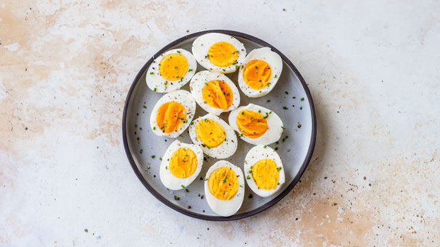 a picture of hard boiled eggs, one of the easiest things to make in an air fryer