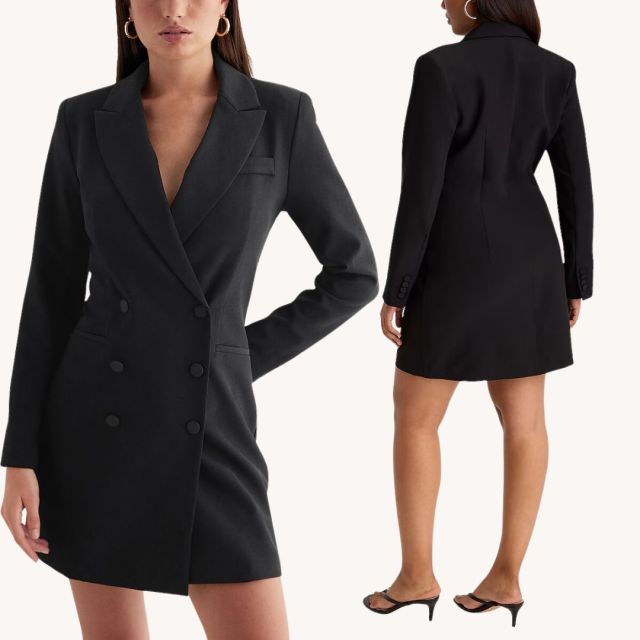 woman wearing blazer dress