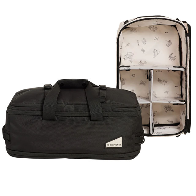 No Reception Club's Hideaway Carry On Duffel is an amazing piece of travel gear for families