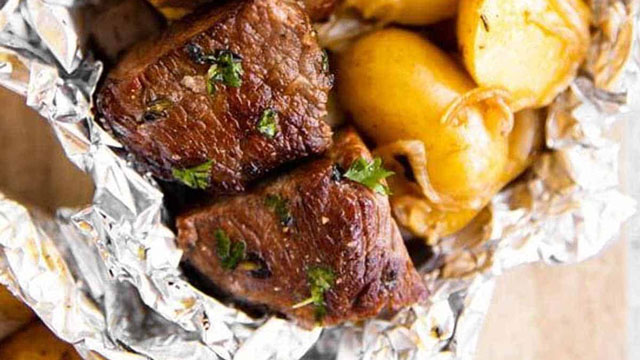 steak and potato foil packet