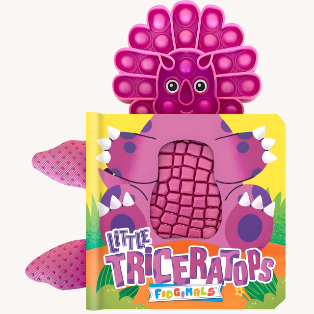 Valentine's Day Gifts for KIds Fidgimals Little Triceratops Dinosaur Book