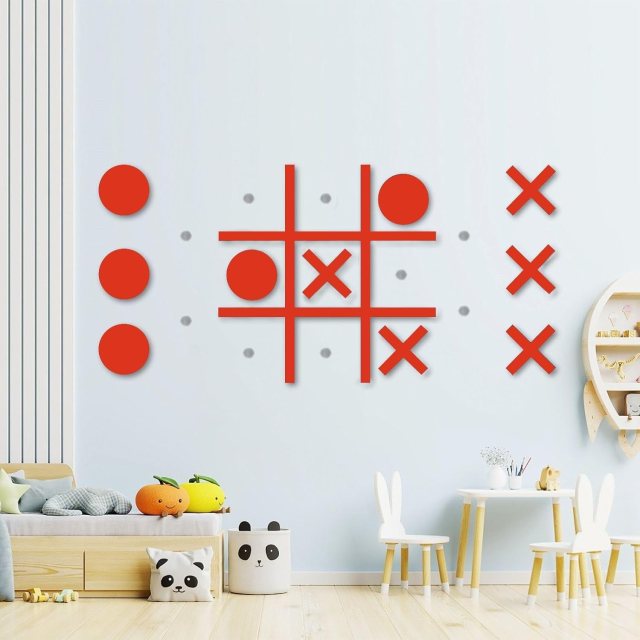Kids wall art magnetic tic tac toe