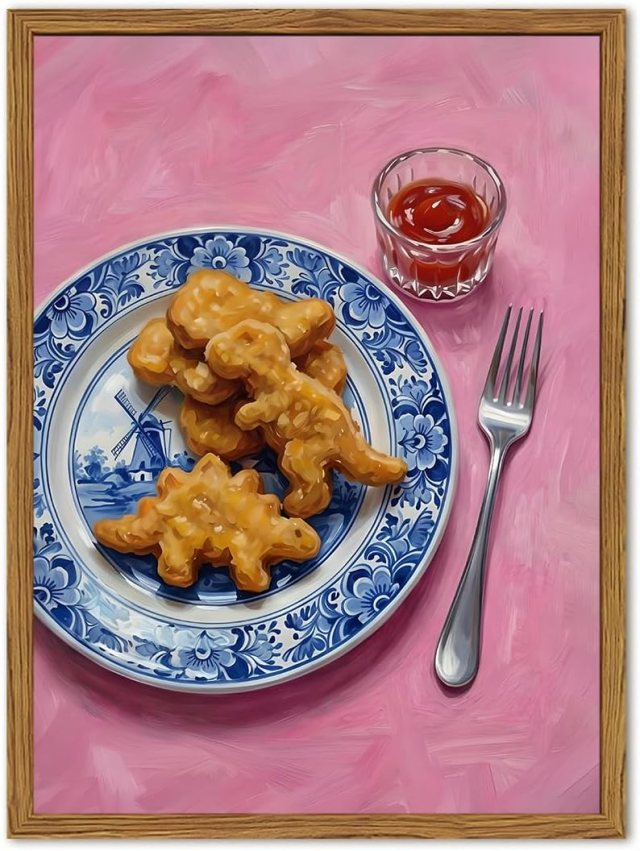 kids wall art chicken nuggets
