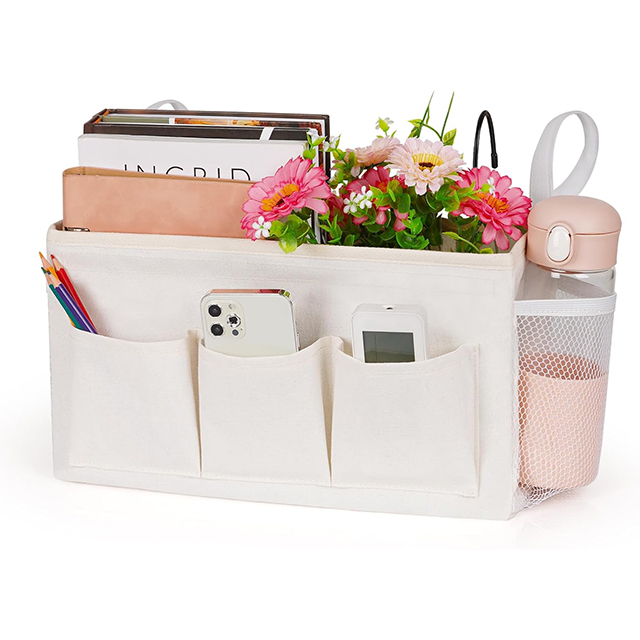 a bedside caddy from Amazon is a genius toy organization idea