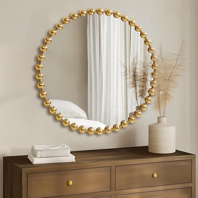 amazon home decor gold bead mirror