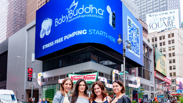 Pumping in Public BabyBuddha Times Square Billboard