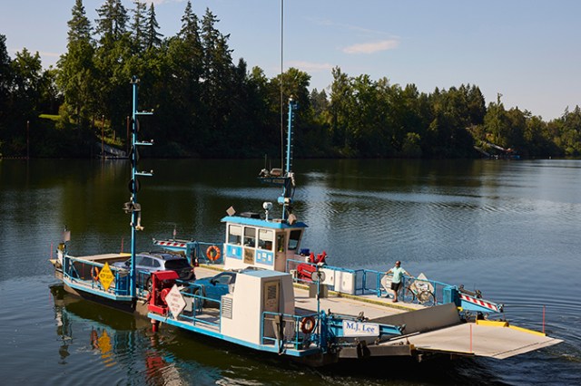 The Canby Ferry in Oregon's Mt Hood Territory, near the wooden shoe tulip festival