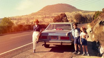 a picture of a vintage road trip, two things that are surging in search according to the 2026 Pinterest parenting trends report