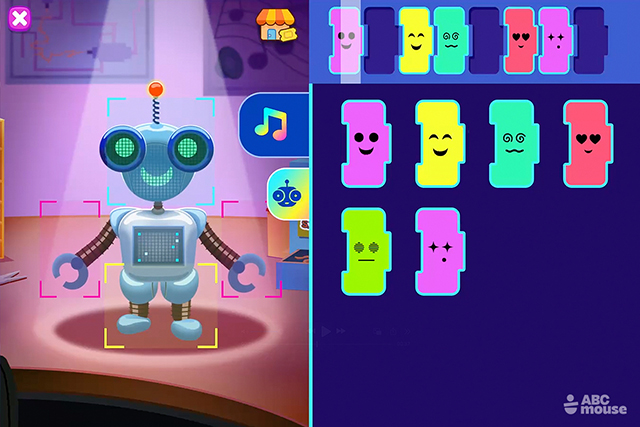 a robot coding screen my daughter loved in her abcmouse review