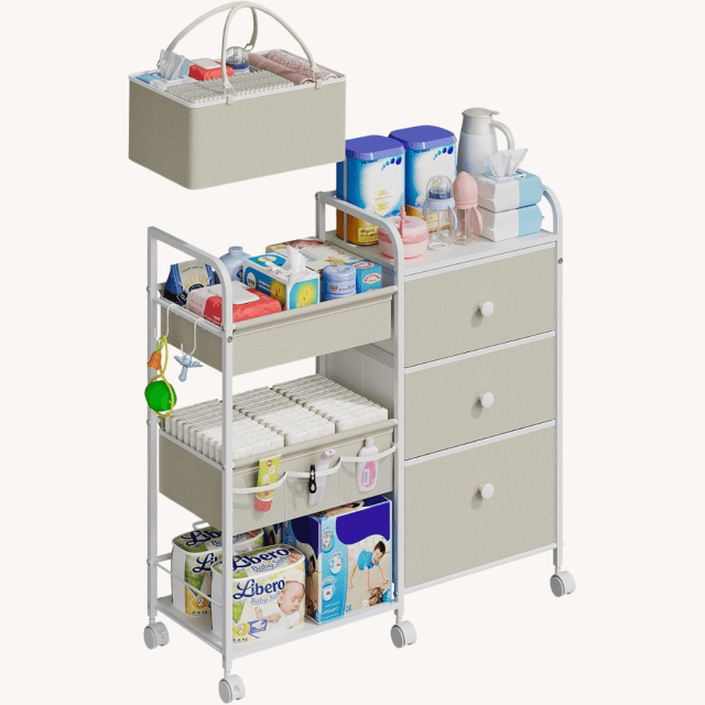 Nursery Must Haves rolling diaper cart