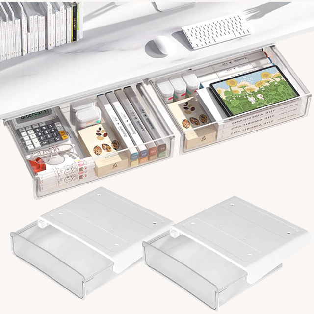 Small Storage Solutions adhesive desk drawers