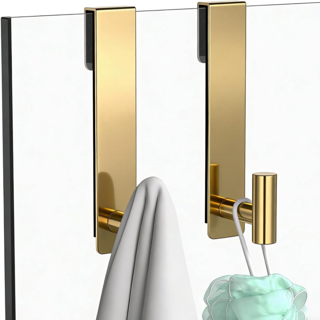 Small Storage Solutions glass door shower hooks