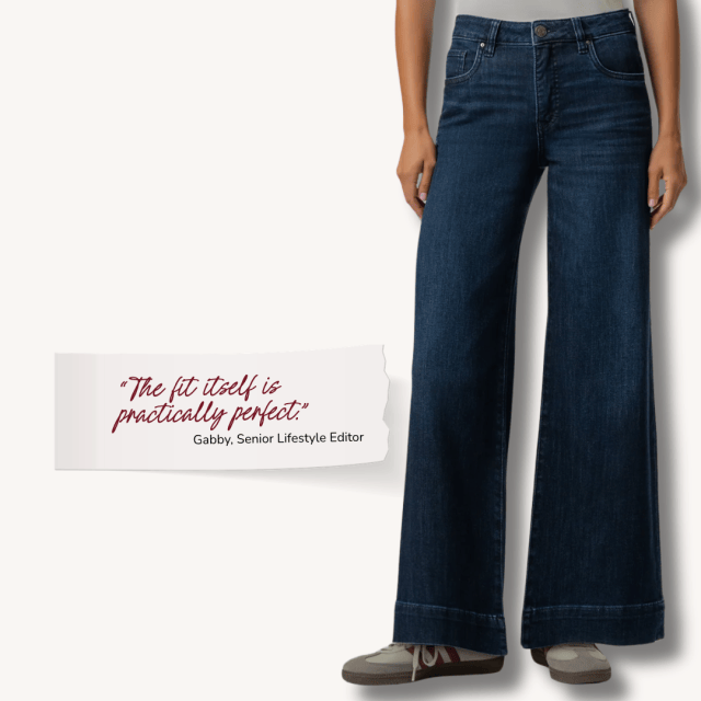 Fall wardrobe staples KFTK wide jeans