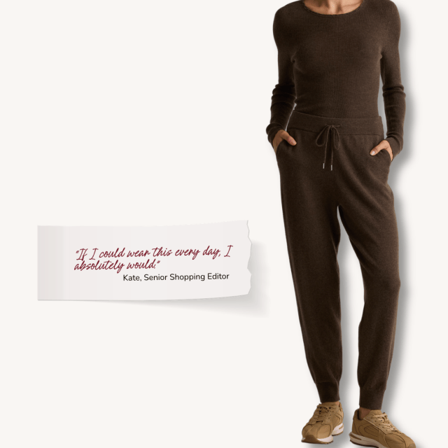 Fall wardrobe staples Quince cashmere sweatsuit