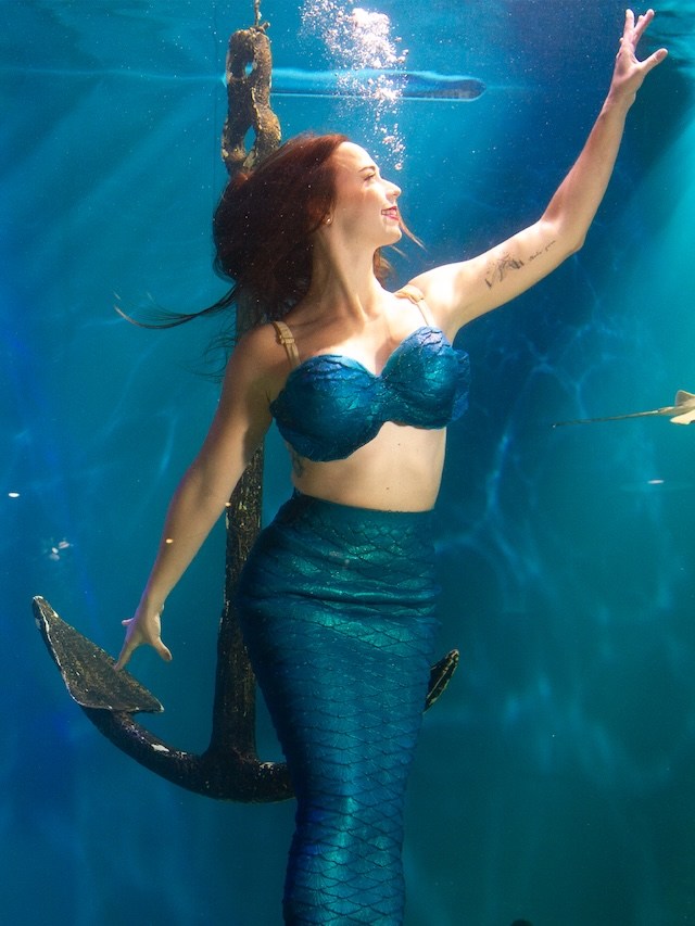 A mermaid at the Mertailor Mermaid show in Citrus County