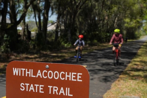 Biking on the Wishlacoochee state trail in citrus county